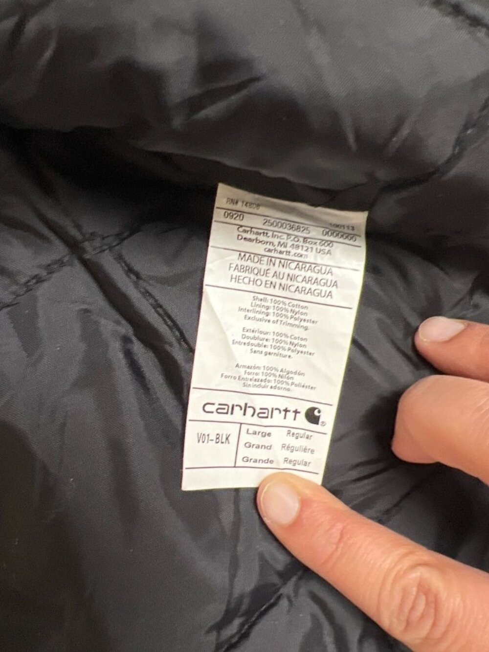 Carhartt Men L V01 Black Duck Quilt Lined Arctic Vest Workwear - Picture 5 of 8